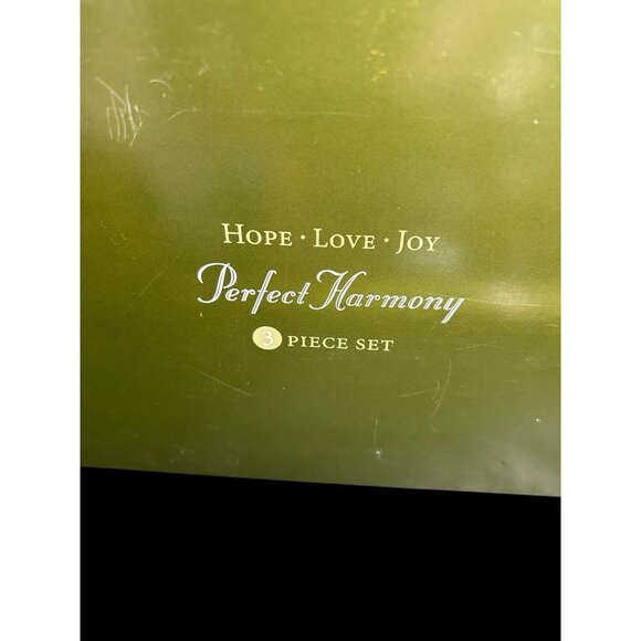 Hallmark Perfect Harmony 3 pc Blown Etched Glass Ornament Set, Love - Hope - Joy - Picture 4 of 6